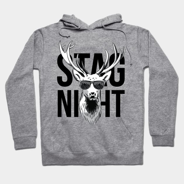 Stag Night Cool Bachelor Party Design Hoodie by polliadesign